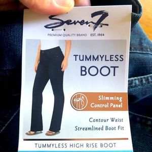 Seven 7 High Rise Tummy control boot cut Jeans.NWT. Dark Navy Montreal. Size 10